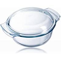 Pyrex Classic Vidrio - Cazuela redonda con tapa- Transparente- 1.4 l